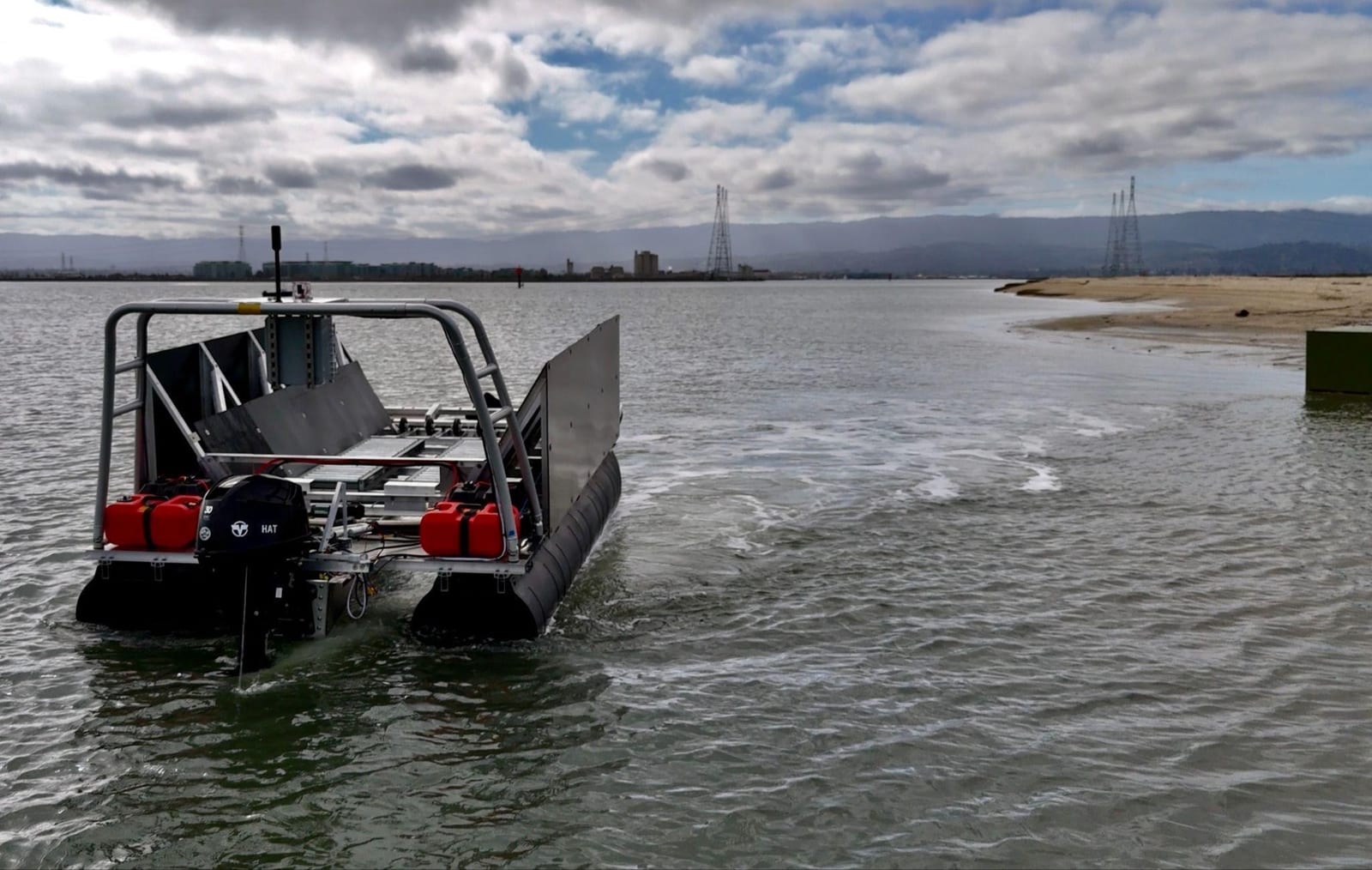 The Caravel during on-water testing.